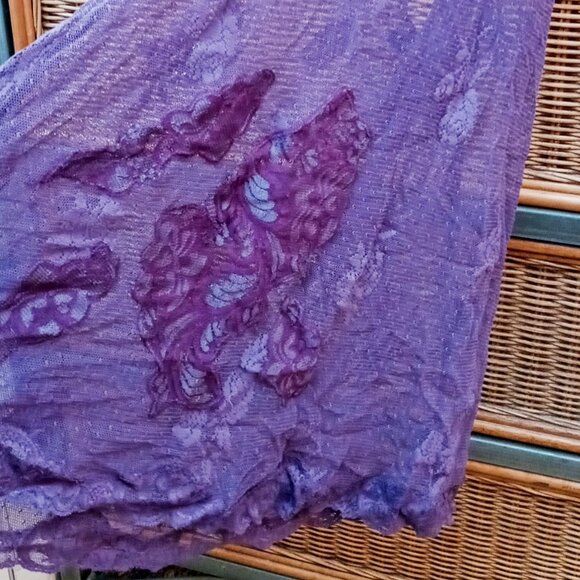 Frederick’s of Hollywood Lace Halter Chemise Purple Negligee Sexy Sheer Babydoll - Picture 10 of 15